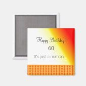 60e Oranje patroon van geboorte Magneet (Voorkant / Achterkant)