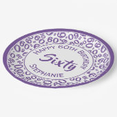 60e Partij Willekeurig Getal Patroon Paarse/Wit Papieren Bordje (Gekanteld)