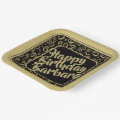 60e Partij Willekeurige Nummer Patroon Goud & Zwar Papieren Bordje (Gebogen)