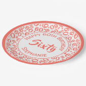 60e Partij Willekeurige Nummer Patroon Koraal/Wit Papieren Bordje (Gekanteld)