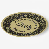 60e Partij Willekeurige Nummer Patroon Zwart/Goud Papieren Bordje (Gekanteld)