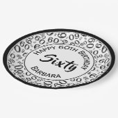 60e Partij Willekeurige Nummer Patroon Zwart/Wit Papieren Bordje (Gekanteld)