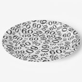 60e Partij Willekeurige Nummer Patroon Zwart/Wit Papieren Bordje (Gekanteld)