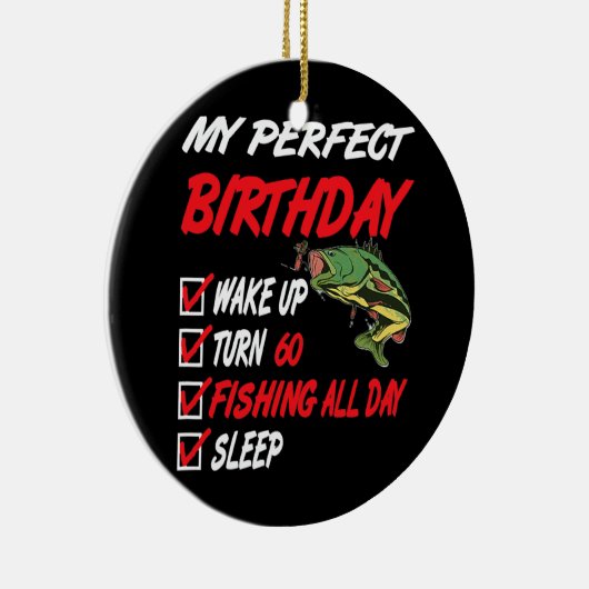 60e perfecte verjaardag Vist 60 jaar oud Keramisch Ornament (Rechts)
