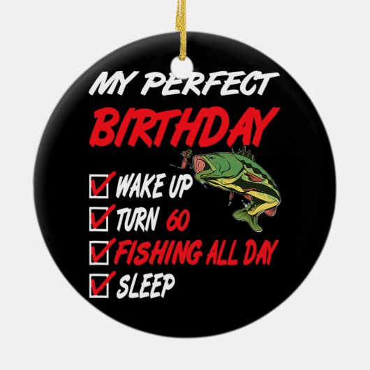 60e perfecte verjaardag Vist 60 jaar oud Keramisch Ornament (Achterkant)