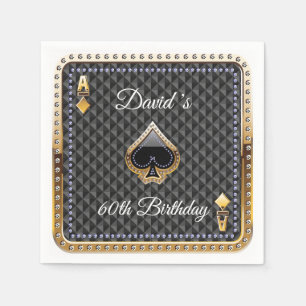 60e pokerspeelkaart Casino Birthday Napkins Servet