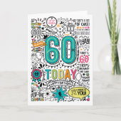 60e Printable Verjaardag Kaart (Voorkant)