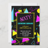 60e Retro Kleurrijke Verjaardag Viering Kaart (Voorkant)