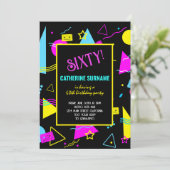 60e Retro Kleurrijke Verjaardag Viering Kaart (Staand voorkant)