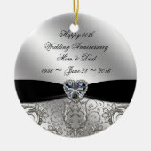 60e Ronde Jubileum Ronde 60e Diamond Wedding Ornam Keramisch Ornament (Voorkant)
