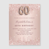 60e roos gouden glitter - magneet (Voorkant)