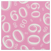 60e roze en wit Random Number Patroon 60 Stof (Close Up)