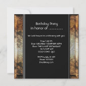  60e Rusty Gold Black Birthday Party Kaart (Achterkant)