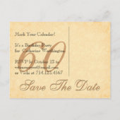 60e Save the Date Verjaardag Bord Gouden Kant Zwar Aankondigingskaart (Achterkant)