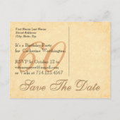 60e Save the Date Verjaardag Gouden kant Chevrons  Aankondigingskaart (Achterkant)