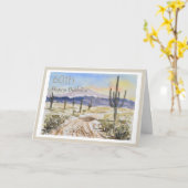 60e Schilderachtig Cactus Countryside Verjaardag K Kaart (Gele Bloem)