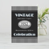 60e Silver Chrome Black 60 Celebration Kaart (Staand voorkant)