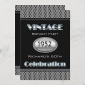 60e Silver Chrome Black 60 Celebration Kaart (Voorkant / Achterkant)