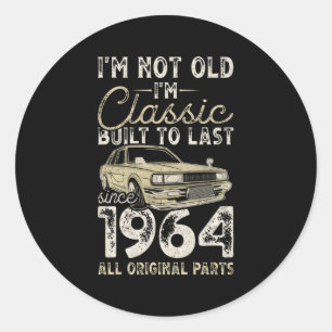 60e sinds 1964 Auto 60 Ronde Sticker