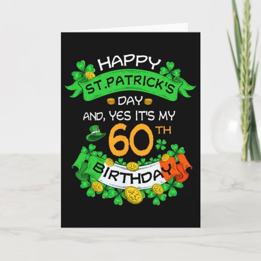 60e St. Patricks Day Verjaardag Opa Oma 60e Kaart (Voorkant)