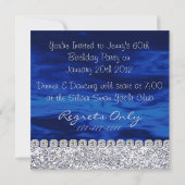 60e Surprise Birthday Butterfly BLUE Invitation Kaart (Achterkant)