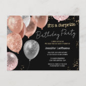 60e Surprise Birthday Party Glitter Balloons Briefkaart (Voorkant)