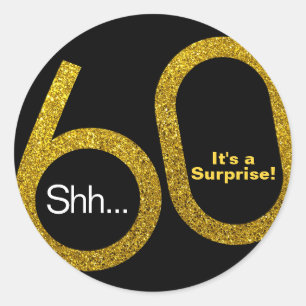 60e Surprise Gold Glitter Stickers