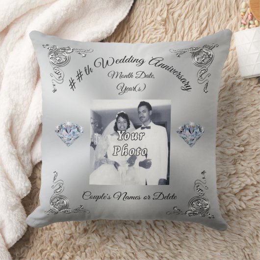 60e tot 75e bruiloft Jubileum Gift Personalized Kussen (Deken)