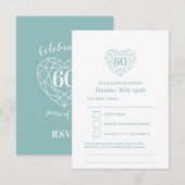 60e trouwdag diamanten hart antwoord RSVP (Voorkant / Achterkant)