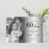 60e trouwdag met foto - Zilver Kaart (Staand voorkant)
