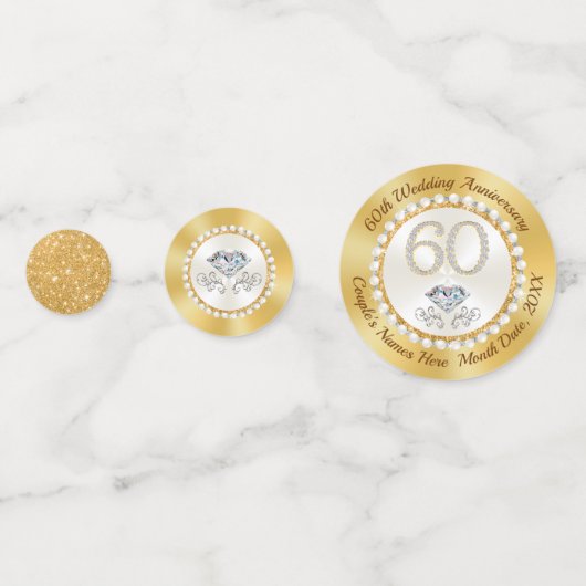 60e trouwdag tafeldecoratie ideeën confetti (Voorkanten)