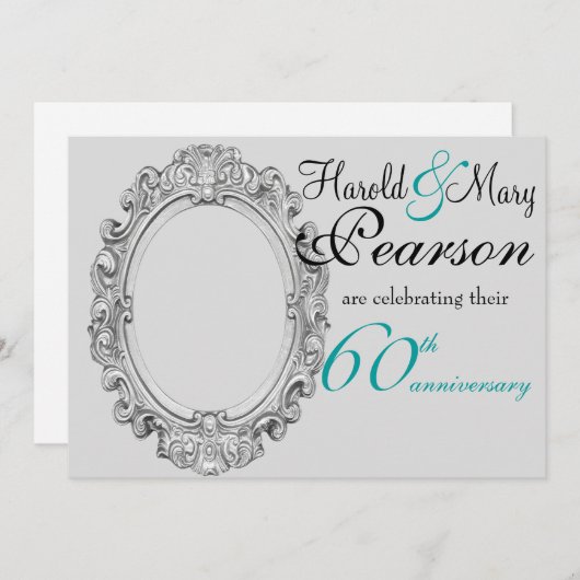 60e trouwdag-uitnodiging kaart (Voorkant / Achterkant)