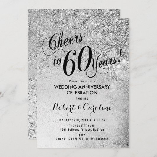 60e trouwdag zilver kaart (Voorkant / Achterkant)