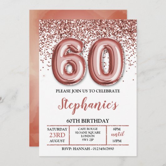 60e uitnodiging, Roos Gold Kaart (Voorkant / Achterkant)