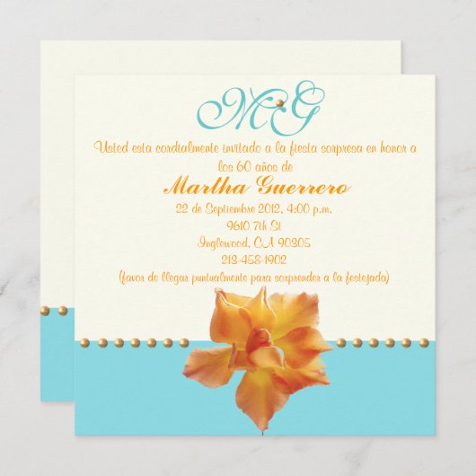 60e uitnodiging ter gelegenheid van de geboorte (Voorkant / Achterkant)