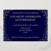 60e uitnodiging tot Folie van de verjaardag van de (Achterkant)