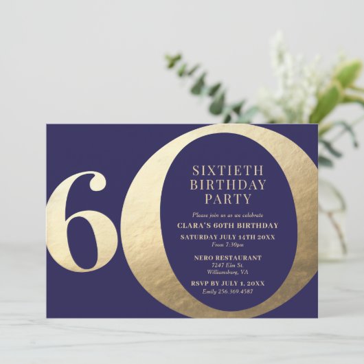 60e uitnodiging van de Birthday Party (Staand voorkant)