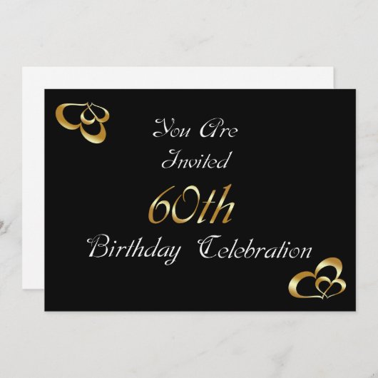 60e uitnodiging van de Birthday Party (Voorkant / Achterkant)