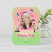 60e uitnodiging van de Birthday Party (Staand voorkant)