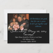 60e uitnodiging van de Birthday Party (Achterkant)