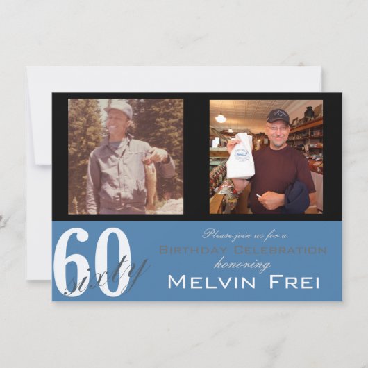 60e uitnodiging van de Birthday Party (Voorkant)