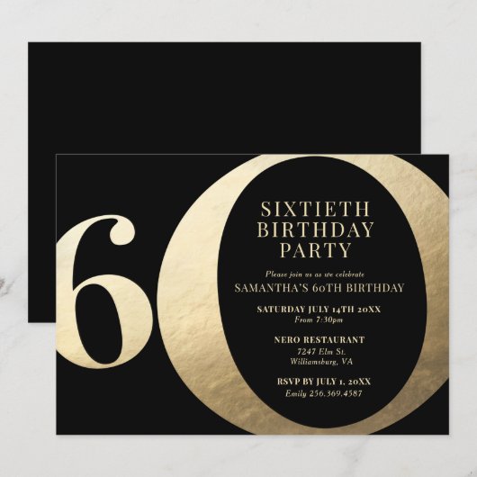 60e uitnodiging van de Birthday Party (Voorkant / Achterkant)