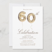 60e uitnodiging van de Birthday Party (Voorkant)