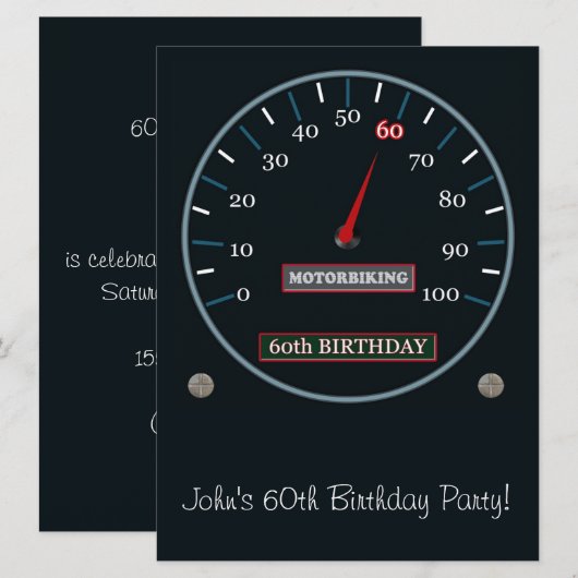 60e uitnodiging van de Birthday Party (Voorkant / Achterkant)