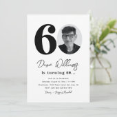 60e uitnodiging van de Birthday Party | 60e verjaa (Staand voorkant)