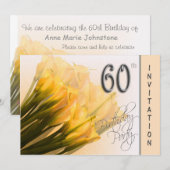 60e uitnodiging van de Birthday Party - Calla Lili (Voorkant / Achterkant)