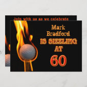 60e uitnodiging van de Birthday Party - Golf - Siz (Voorkant / Achterkant)