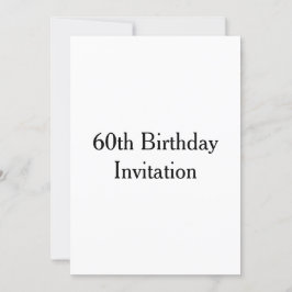 60e uitnodiging van de verjaardag
