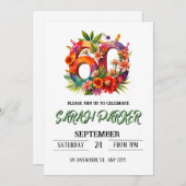 60e uitnodiging van de verjaardag (Voorkant / Achterkant)