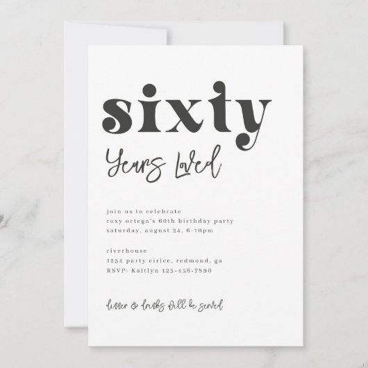 60e uitnodiging van de verjaardag | Foto 60e verja (Voorkant)